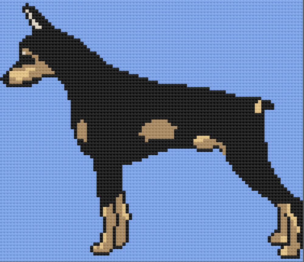 Doberman Afghan, C2C Crochet Pattern